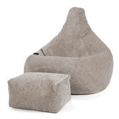 Highback Bean Bag Chair - Cord Graphite Grey image