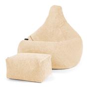 Highback Bean Bag Chair - Cord Ivory image