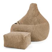 Highback Bean Bag Chair - Cord Mink image
