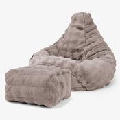 Highback Bean Bag Chair - Bubble Faux Fur Mink