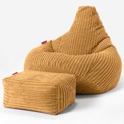 Highback Bean Bag Chair - Cord Golden Honey