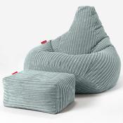 Highback Bean Bag Chair - Cord Mint Green