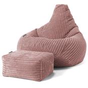 Highback Bean Bag Chair - Cord Peach