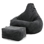 Highback Bean Bag Chair - Pom Pom Black image