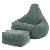 Highback Bean Bag Chair - Pom Pom Emerald Green image