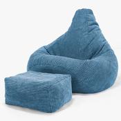 Highback Bean Bag Chair - Pom Pom Sky Blue image