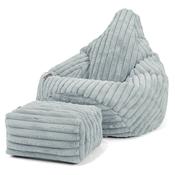 Highback Bean Bag Chair - Ultra Plush Cord Duck Egg Blue image