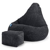 Highback Kids Bean Bag Chair 1-5 yr - Cord Black image