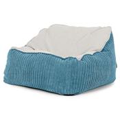 Sloucher Bean Bag Chair - Boucle &amp; Cord Aegean Blue image