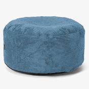 Large Round Footstool - Pom Pom Sky Blue image