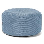 Large Round Footstool - Pom Pom Sky Blue