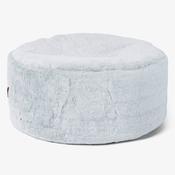 Large Round Footstool Replacement Cover - Fluffy Faux Fur Rabbit