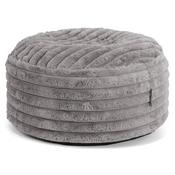 Large Round Footstool - Ultra Plush Cord Grey image