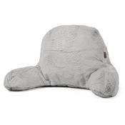 High Back Support Cuddle Cushion - Fluffy Faux Fur Rabbit Light Grey