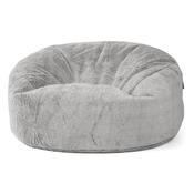 Mammoth Bean Bag Sofa - Fluffy Faux Fur Rabbit Light Grey