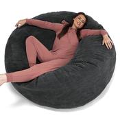 Mega Mammoth Bean Bag Sofa - Pom Pom Black image