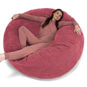 Mega Mammoth Bean Bag Sofa - Pom Pom Pastel Red image