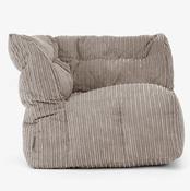 Modular Sofa Bean Bag, Left Corner Section - Cord Dovetail Grey