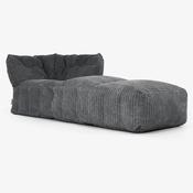 Modular Sofa Bean Bag, Right Chaise Section - Cord Black