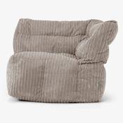 Modular Sofa Bean Bag, Right Corner Section - Cord Dovetail Grey