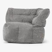 Modular Sofa Bean Bag, Right Corner Section - Cord Graphite Grey