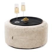 Ottoman Pouf with a Serving Tray - Pom Pom Ivory image