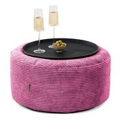 Ottoman Pouf with a Serving Tray - Pom Pom Pink image