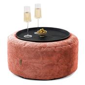 Ottoman Pouf with a Serving Tray - Pom Pom Pumpkin Orange image