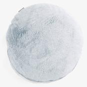 Round Scatter Cushion Cover 50cm - Fluffy Faux Fur Rabbit Dusty Blue