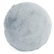 Round Scatter Cushion Cover 50cm - Fluffy Faux Fur Rabbit Dusty Blue