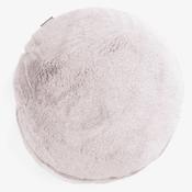 Round Scatter Cushion Cover 50cm - Fluffy Faux Fur Rabbit Dusty Pink