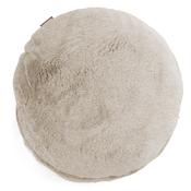 Round Scatter Cushion Cover 50cm - Fluffy Faux Fur Rabbit Golden Brown