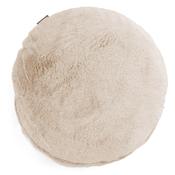 Round Scatter Cushion Cover 50cm - Fluffy Faux Fur Rabbit White