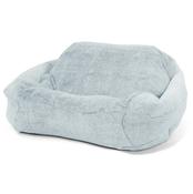 Sabine Bean Bag Armchair - Fluffy Faux Fur Rabbit Dusty Blue