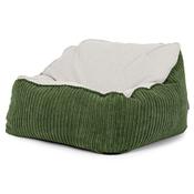 Sloucher Bean Bag Chair - Boucle &amp; Cord Forest Green image