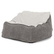 Sloucher Bean Bag Chair - Boucle &amp; Cord Graphite Grey image