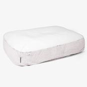 Sloucher Large Dog Bed - Fluffy Faux Fur Rabbit Dusty Pink