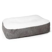 Sloucher Large Dog Bed - Sherpa &amp; Cord Graphite Grey