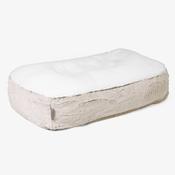 Sloucher Medium Dog Bed - Fluffy Faux Fur Rabbit Golden Brown