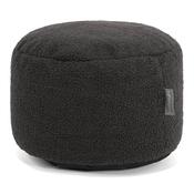 Small Round Footstool - Boucle Graphite Grey image