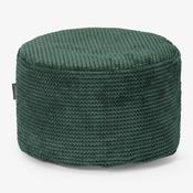 Small Round Footstool - Pom Pom Emerald Green image