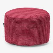 Small Round Footstool - Pom Pom Pastel Red image