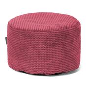 Small Round Footstool - Pom Pom Pastel Red