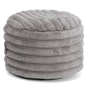 Small Round Footstool - Ultra Plush Cord Grey image
