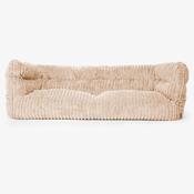 The 3 Seater Louis Sofa Bean Bag - Ultra Plush Cord Peach