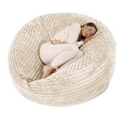 Mega Mammoth Bean Bag Sofa - Ultra Plush Cord Cream image