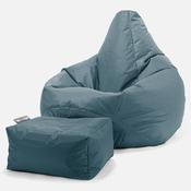 Outdoor Highback Bean Bag Chair - SmartCanvas™ Petrol Blue image
