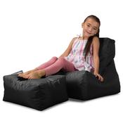 Children's Outdoor Lounger Beanbag 2-6 yr - SmartCanvas™ Black image