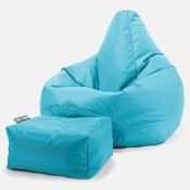 Outdoor Highback Bean Bag Chair - SmartCanvas™ Aqua Blue image