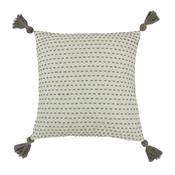 Cotton Embroidered Tassel Scatter Cushion Cover 47 x 47cm - Grey